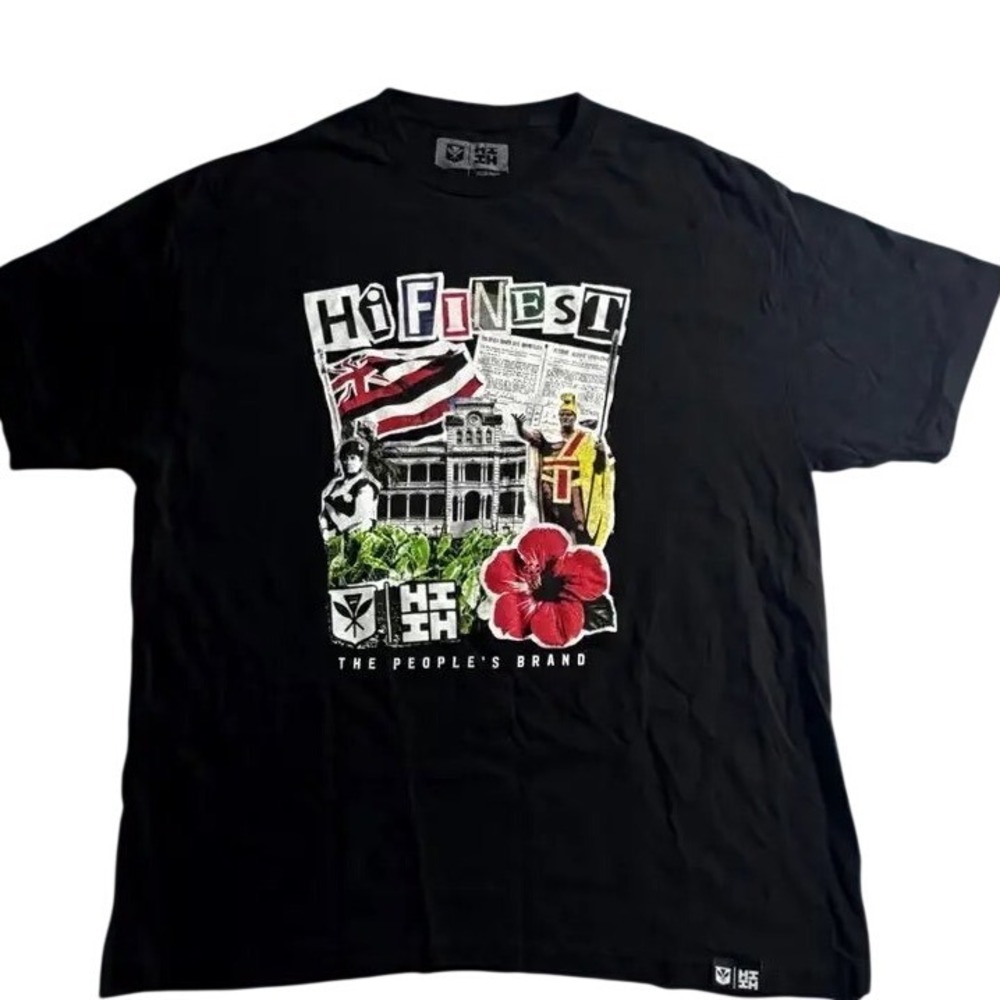 HI Finest The Peoples Brand Hawaii Graphic T-Shirt Black Mens XL 2022 Aukake
